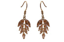 Bella Small Dangle Earrings Zircon Natural Gem Stones Gold tone - YX89800-4