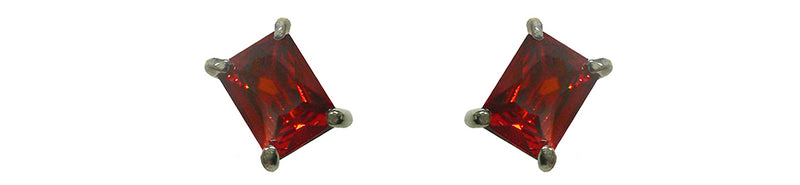 Estud500-2 Bella Emerald Cut Stud Earrings Cubic Zirconia Post Earrings NF89500-2