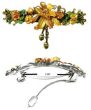 Large Crystal Flower Barrette with Hanging Ornament