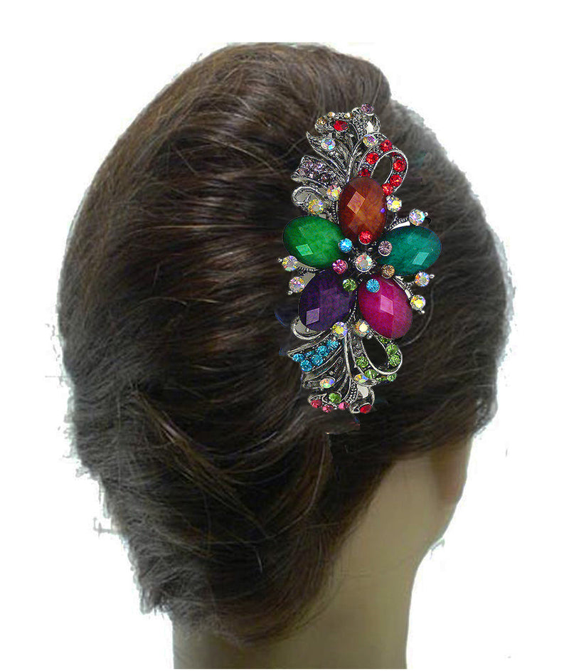 Combo Set of 2 2 Gorgeous Barrettes in 2 Unique Styles for Thick Hair 0052/010-3-2