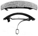 Crystal Barrette Vintage Bar Barrettes 5 Rows of Crystals White on Black NF86012-NM1