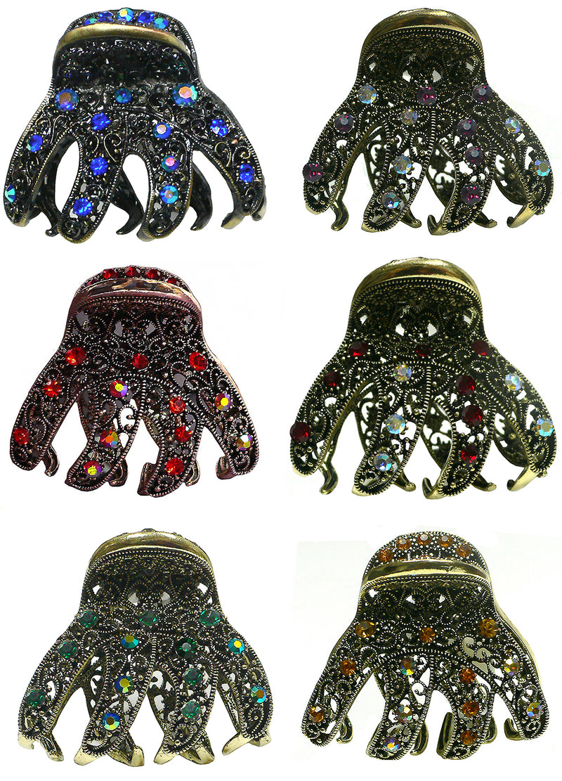 Bella Metal Jaw Claws Hair Claws for Thick Hair in Set of 6, 7, and set of 8 GL56-Set6to8
