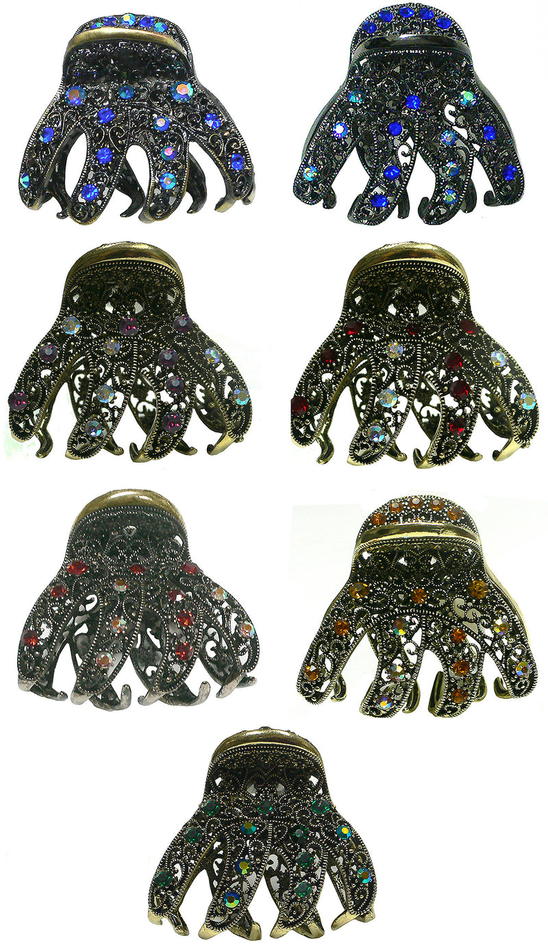 Bella Metal Jaw Claws Hair Claws for Thick Hair in Set of 6, 7, and set of 8 GL56-Set6to8