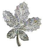 Crystal Leaf Brooch, crystal,  AC84010-3