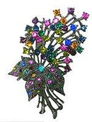 Flower bouquet brooch pin,