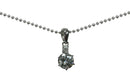 ﻿Bella Necklace Chain and CZ Solitaire Stone Pendant AC85800-1cryWhite