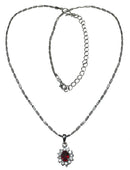 Necklace Chain and Pendant - Rhodium Plated Chain Ruby Pendant AC85800ruby