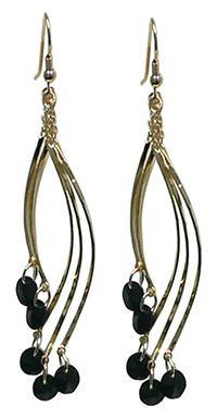 Long Dangle Earrings Swarovski Crystals Gold Tone AC89010-1
