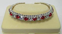 Bracelet5647red Bella Crystal Bracelet with Red and White Crystals AD83014-5647red