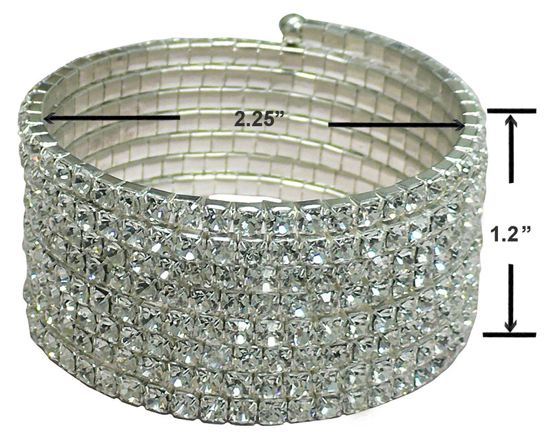 Set of 3&4 Bella Crystal Spiral Bracelets 8 Strands of Crystal Spirals Bridal, Parties 5614-3&4
