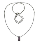 Necklace ChaiNecklace Chain and Pendant - Rhodium Plated Chain Small Pendant AC85400-AR11