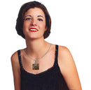 Necklace Chain & Pendant - Rhodium Plated Chain Square Pendant