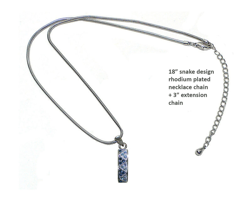 Necklace Chain and Pendant  Rhodium Snake Design Chain with Extension