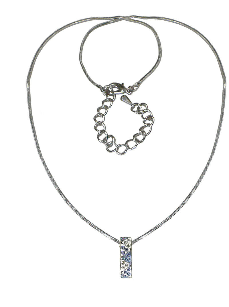 Necklace Chain and Pendant  Rhodium Snake Design Chain with Extension