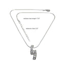 NAR800-4 Bella Necklace Chain with Crystal Pendant Sapphire Blue Light Blue Crystal