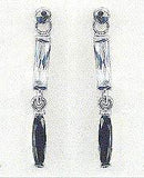 Dangle Earrings Black and White  Cubic Zirconia Symple and Elegant Earrings CZ89800-1