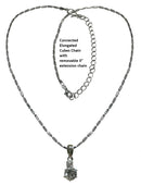 ﻿Bella Necklace Chain and CZ Solitaire Stone Pendant AC85800-1cryWhite