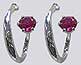 Earrings with Zircon Semi Precious Stone, silver tone F89450-1