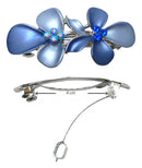 Set of 4 Small Flower Barrettes High Quality Hand Painted Hairclips NF86300-GL8-4