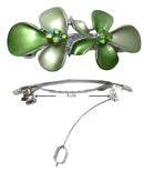 Set of 4 Small Flower Barrettes High Quality Hand Painted Hairclips NF86300-GL8-4