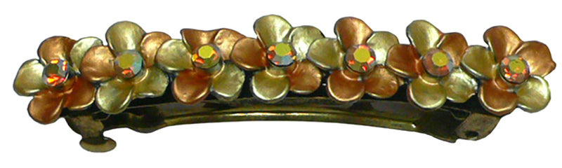 Bmid400-6 Bella Flower Barrette with AB Crystals French Clasp GL86400-6