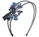 Crystal Flower/Ribbon Headband Metal Wire Hair Band GL86801-HB4