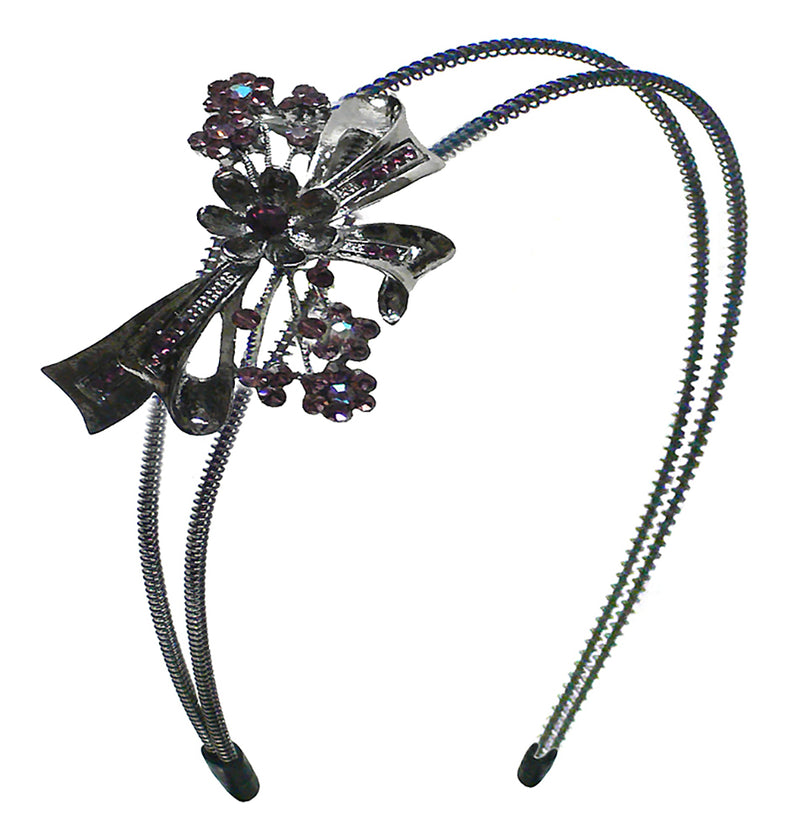 Crystal Flower/Ribbon Headband Metal Wire Hair Band GL86801-HB4