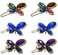 Bella Pair of Small Butterfly Barrettes Snap Clips for Thin Hair, Young Girls LPW86250-2