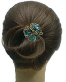 Mini Metal Jaw Claw Clips Sparkly Crystals Tiny Hair Claws Antique Gold Trim LPW864175-6