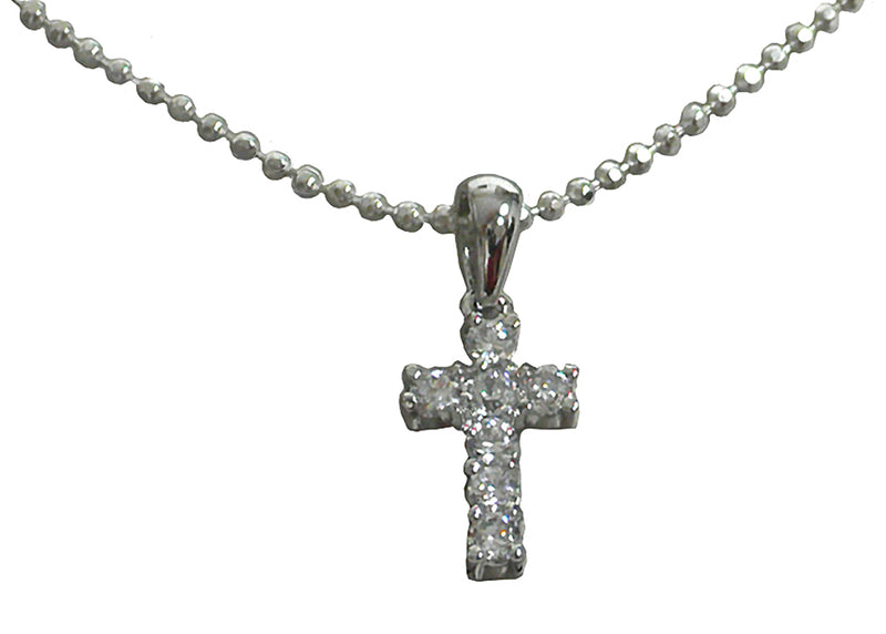 Bella Silver Necklace Chain with Crystal Cross Pendant AC85500-7cross