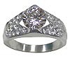 CZ Solitaire Stone Ring, Brilliant Cut, NF80010-1 close out @ $3