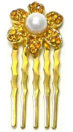 Ornamental Comb on gold tone plating NF863300pearlg-GL35