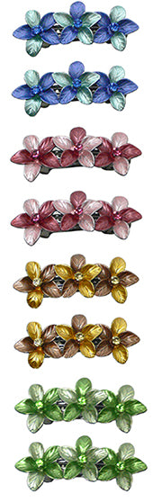 Bella Set of 8 Small Flower Barrettes, 4 Pairs, NF86400-GL11-8