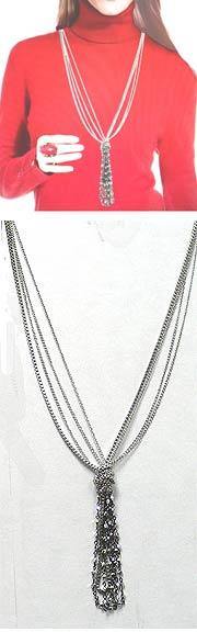 Long Chain Necklace with Tassels NI85012-30320
