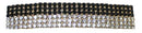 Mid Size Black and White Vintage Bar Barrette in Gold Tone Trim NM86010-2