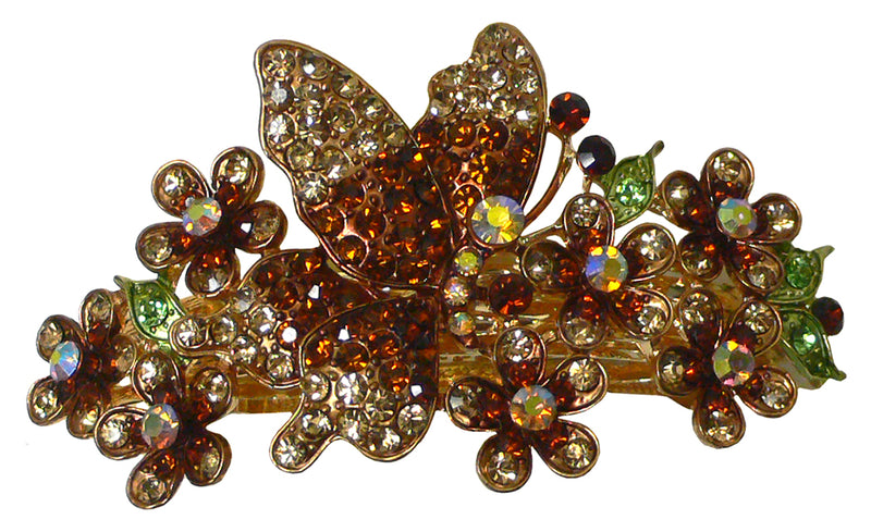 Crystal Flower Barrette Dazzled with AB crystals RW86012-5646