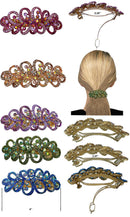 Bella Set of 4 Crystal Ribbon Barrettes Dazzled w. Aurore Boreale Crystals RW6359-4