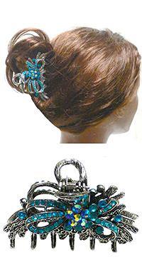 Metal Jaw Clip in Design of Ribbon and Flower RW86410-6207