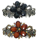 Set of 2 Bella Large Barrettes Colorful Beads Sparkly Crystal Thick Hair Hairclip U0052-2