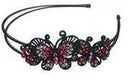 Crystal Headband in the Design of 2 Butterflies U86121-0234