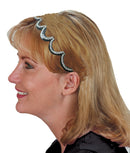 Crystal Headband/Tiara, Crystal White on Light Weight Plastic Black Trim U86010-0206