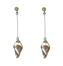 Dangle Earrings Zircon, Dainty and Elegant, Pale Gold Tone - YX89800-3