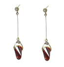 Dangle Earrings Zircon, Dainty and Elegant, Pale Gold Tone - YX89800-3