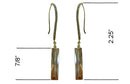 Dangle Earrings Zircon Natural Gem Stone Crystals on Pale Gold Tone Wire Hook - YX89010-1