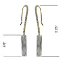 Dangle Earrings Zircon Natural Gem Stone Crystals on Pale Gold Tone Wire Hook - YX89010-1