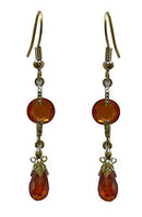 EYX012-12 Bella Dangle Earrings Natural Zircon Stones Red gold tone YX89012-2