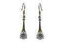 Small Dangle Earrings with Crystal Pendulum Pendant - YX89700-2