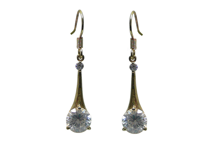 Small Dangle Earrings with Crystal Pendulum Pendant - YX89700-2