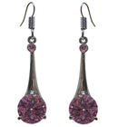 Small Dangle Earrings with Crystal Pendulum Pendant - YX89700-2