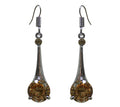 Small Dangle Earrings with Crystal Pendulum Pendant - YX89700-2